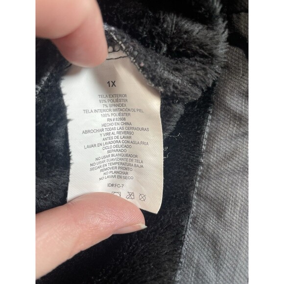 Free Country Softshell Coat Women's 1X Plus Gray Hood Full Zip Pockets Lined - Picture 4 of 8